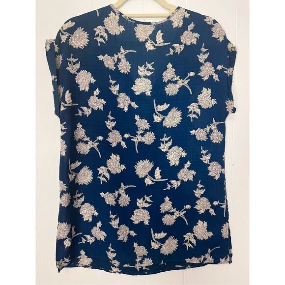 Le Lis Teal Floral V-Neck Blouse Women’s XS - Picture 7 of 7